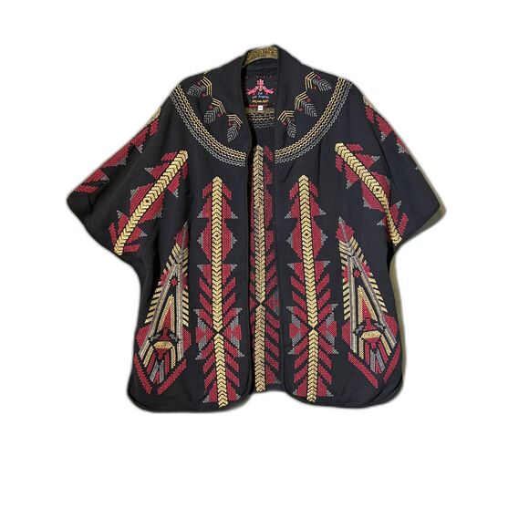 Johnny Was JW Los Angele Tribal Kimono Boho Cardigan Southwestern Embroidery (S) - Picture 2 of 12